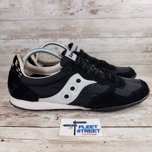 Saucony Mens Bullet Black White Running Shoes Lightweight Low Top size 10.5